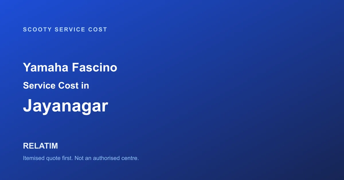Yamaha Fascino Service Cost in Jayanagar, Bangalore